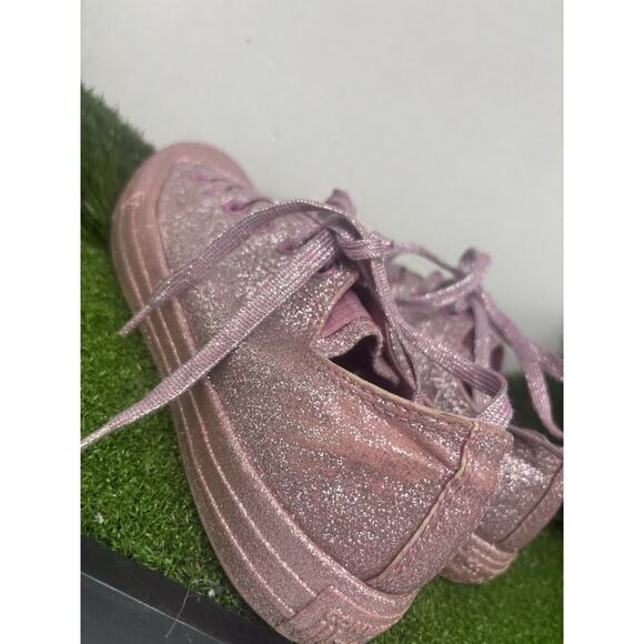 Women’s 9 Converse Chuck Taylor All Star OX Pink Glitter Shoes 162993C - Picture 3 of 7